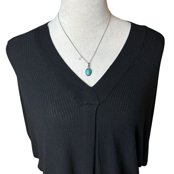 Kerisma Black Batwing Knit Top M / L | Draped Relaxed Fit V-Neck Chic Pullover - Picture 5 of 11